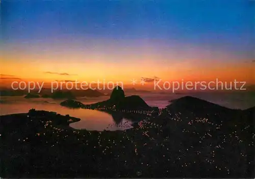 Rio de Janeiro Fliegeraufnahme Sunrise on Guanabara Bay Kat. Rio de Janeiro