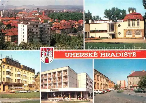 Uherske Hradiste Celkovy pohled Slovacke muzeum Hotel Grand Hotelovy dum Mesit Namesti Klementa Gottwalda Kat. Ungarisch Hradisch