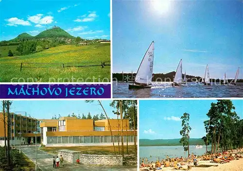 Machovo Jezero Strand Segelboote Kat. Tschechische Republik