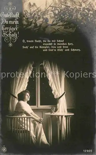 Foto NPG Nr. 12666 Poesie Krieg Frau Gute Nacht du mein herziger Schatz Kat. Neue Photographische Gesellschaft