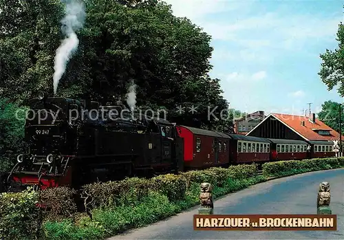Lokomotive Harzquer  und Brockenbahn Wernigerode Westerntor Bahnhof  Kat. Eisenbahn