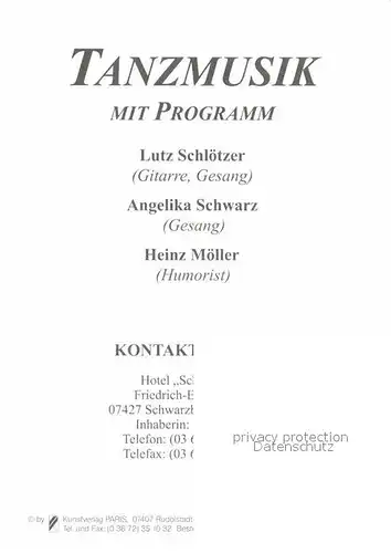 Saenger Band Die singende Wirtin mit Lutz und Heinz  Kat. Musik