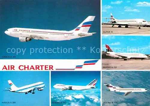 Flugzeuge Zivil Air Charter Airbus A 300 Super 10 Boeing B 737 Kat. Airplanes Avions