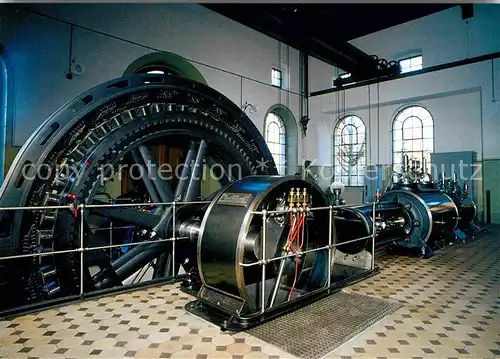 Maschinen Tandemverbund Dampfmaschine Schwungradgenerator von 1904 Gaswerk Schlieren  Kat. Handwerk
