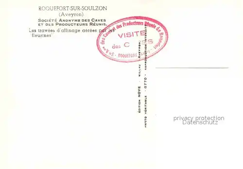 Wein Roquefort sur Soulzon Travees d affinage aerees  Kat. Lebensmittel