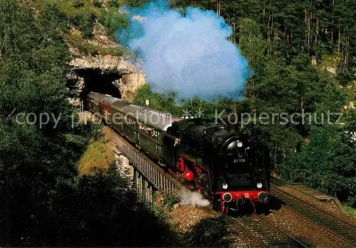 Lokomotive Dampf Schnellzug Lokomotive 01 118 Ausfahrt Sonneberg Tunnel Kat. Eisenbahn