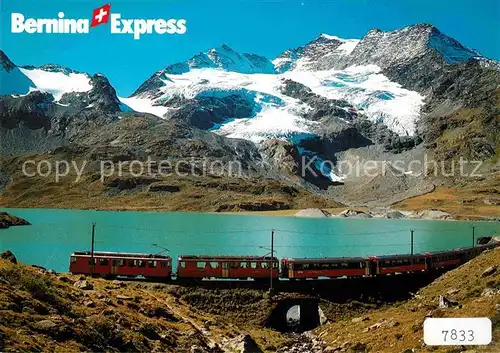 Eisenbahn Bernina Express Bernina Pass Lago Bianco Piz Cambrena Kat. Eisenbahn