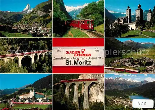 Eisenbahn Glacier Express Zermatt Mattertal Brig Andermatt Disentis  Kat. Eisenbahn