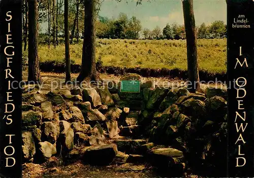 Tod Siegfried Lindelbrunnen Huettental Odenwald  Kat. Tod