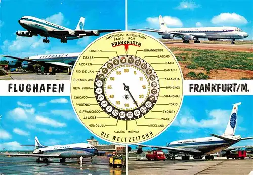 Flugzeuge Zivil Flughafen Frankfurt Main Weltzeituhr  Kat. Airplanes Avions