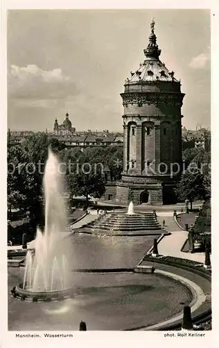 Foto Kratz Nr. 1924 Mannheim Wasserturm Friedrichsplatz Kat. Fotografie