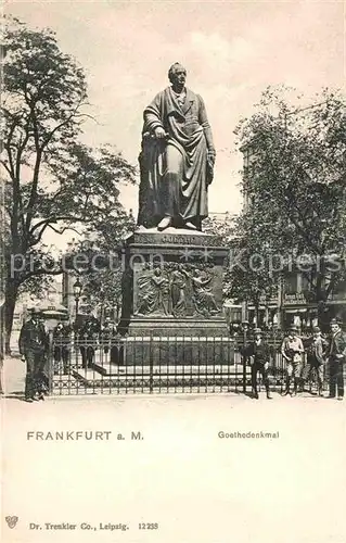 Goethe Johann Wolfgang von Denkmal Frankfurt am Main Kat. Dichter