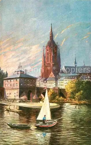 Kuenstlerkarte Georg Rothgeb. Frankfurt am Main Der Dom Kat. Kuenstlerkarte