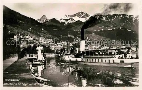 Dampfer Seitenrad Montreux Rochers de Naye Kat. Schiffe