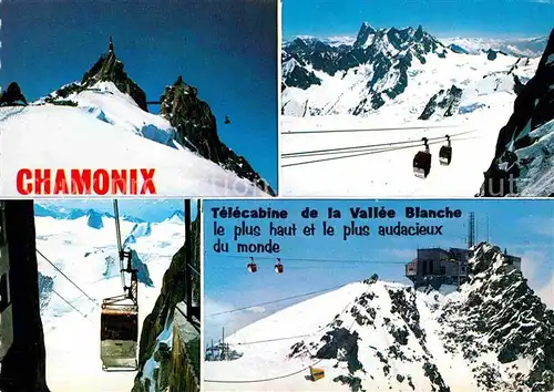 Seilbahn Chamonix Aiguille du Midi Vallee Blanche Pointe Helbronner  Kat. Bahnen