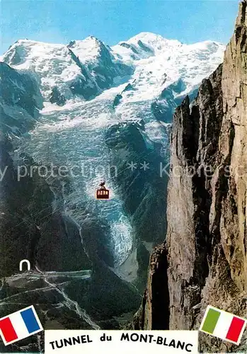 Seilbahn Tunnel Mont Blanc Glacier des Bossons  Kat. Bahnen