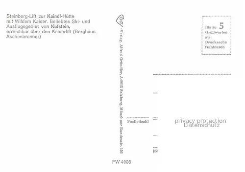 Sessellift Steinberg Kaindl Huette Wilder Kaiser Kufstein Kat. Bahnen
