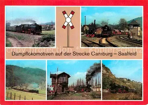 Lokomotive Dampflokomotiven Strecke Camburg Saaldfeld Etzelbach Kat. Eisenbahn