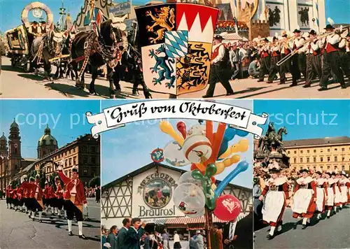 Oktoberfest Muenchen Braeurosl Parade Brauerei Pferdegespann Kat. Feiern und Feste