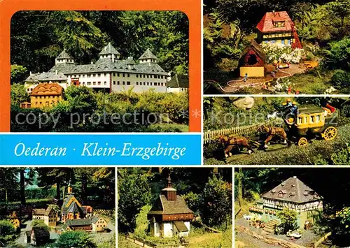Miniatur Oederan Klein Erzgebirge Feuerwehr im Einsatz Postkutsche  Kat. Besonderheiten