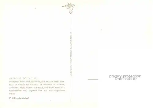 Boecklin Arnold Fruehlingslandschaft Kat. Kuenstlerkarte