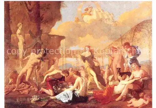 Kuenstlerkarte Nicolas Poussin Das Reich der Flora  Kat. Kuenstlerkarte