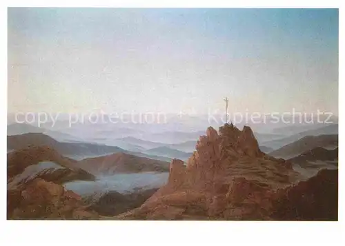 Kuenstlerkarte Caspar David Friedrich Morgen im Riesengebirge Kat. Kuenstlerkarte