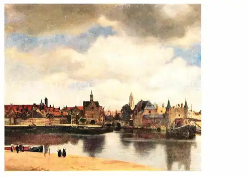Kuenstlerkarte Jan Vermeer van Delft Ansicht der Stadt Delft  Kat. Kuenstlerkarte