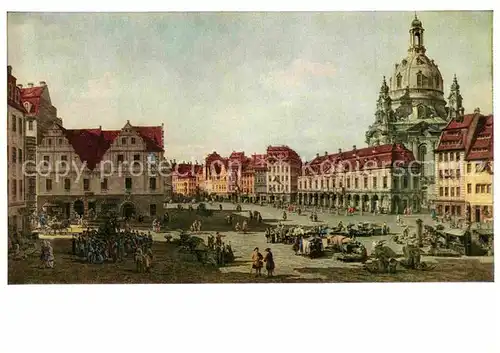Kuenstlerkarte Canaletto B. Bellottto Neumarkt zu Dresden  Kat. Kuenstlerkarte