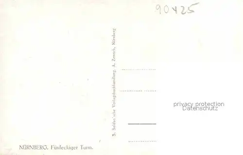 Sollmann Paul Nuernberg Fuenfeckiger Turm  Kat. Kuenstlerkarte