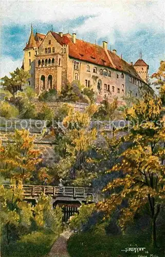 Sollmann Paul Nuernberg Burg von Westen Kat. Kuenstlerkarte