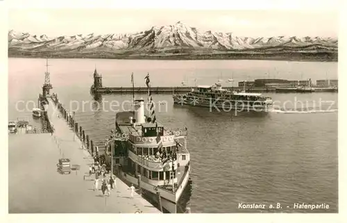 Dampfer Seitenrad Konstanz Bodensee Hafenpartie  Kat. Schiffe