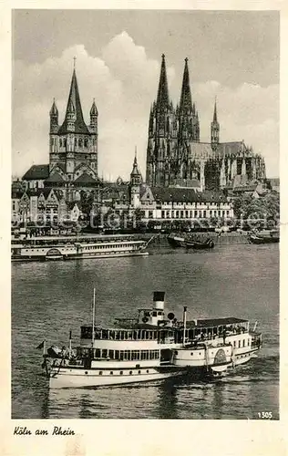 Dampfer Seitenrad Koeln Dom  Kat. Schiffe