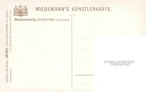 Verlag Wiedemann WIRO Nr. 2220 A Braunschweig Breitestrasse Flohwinkel  Kat. Verlage