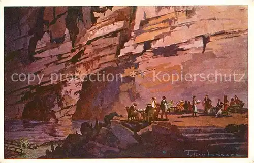 Kuenstlerkarte J. Lacaze Grotte de Han Salle d Armes  Kat. Kuenstlerkarte