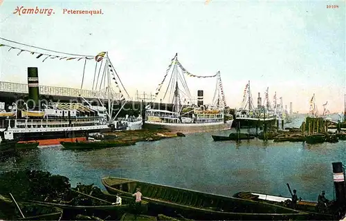 Dampfer Oceanliner Hamburg Petersenquai Kat. Schiffe
