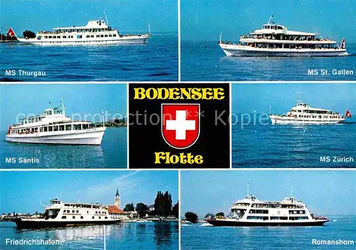 Motorschiffe Bodensee Fotte MS Thurgau MS St. Gallen  Kat. Schiffe