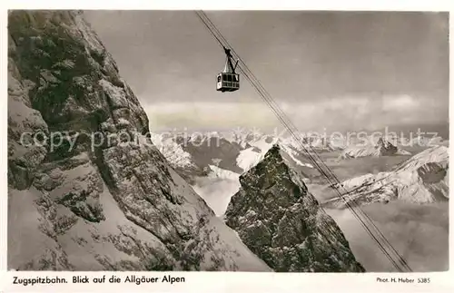 Foto Huber H. Nr. 5385 Seilbahn Zugspitzbahn Allgaeuer Alpen  Kat. Fotografie