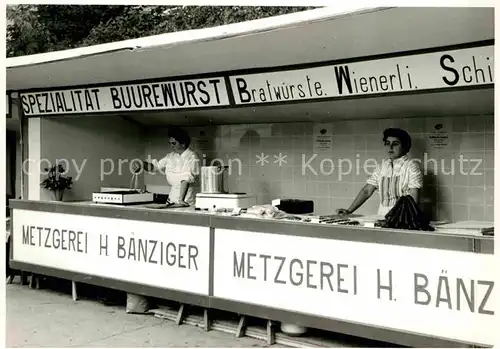 Metzgerei Fleischerei Schlachterei H. Baenziger Imbissstand Buurewurst Bratwuerste Wienerli Kat. Handwerk