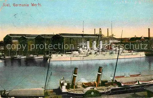 Dampfer Seitenrad Kiel Germania Werft  Kat. Schiffe