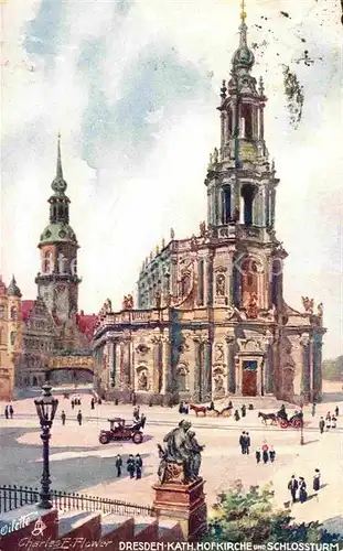 Verlag Tucks Oilette Nr. 729 Dresden Katholische Hofkirche Charles E. Flower  Kat. Verlage