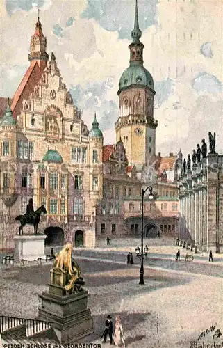 Verlag Tucks Oilette Nr. 654 Dresden Schloss Georgentor  Kat. Verlage