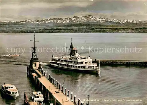 Motorschiffe MS Karlsruhe Kontanz Bodensee Hafeneinfahrt  Kat. Schiffe