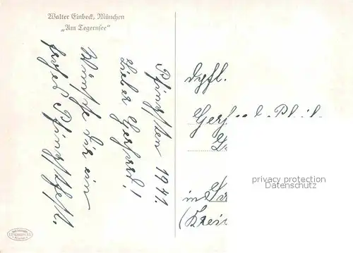 Einbeck Walter Am Tegernsee  Kat. Kuenstlerkarte