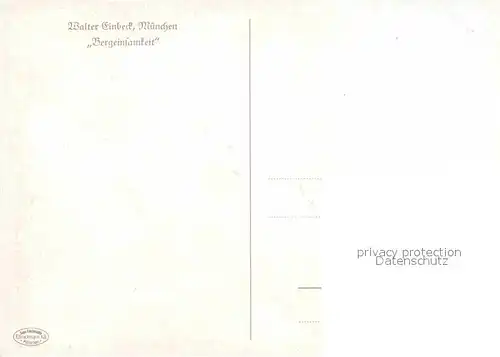Einbeck Walter Bergeinsamkeit  Kat. Kuenstlerkarte