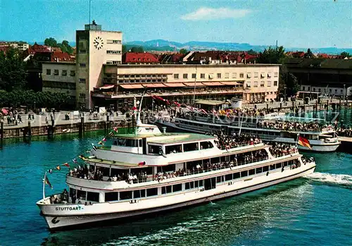 Motorschiffe M.S. Stuttgart Friedrichshafen Bodensee Hafenbahnhof  Kat. Schiffe