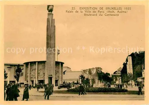 Exposition Internationale Bruxelles 1935 Palais de la Ville de Paris Boulevard du Centenaire  Kat. Expositions