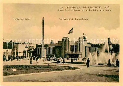 Exposition Internationale Bruxelles 1935 Place Louis Steens Fontaine artesienne  Kat. Expositions