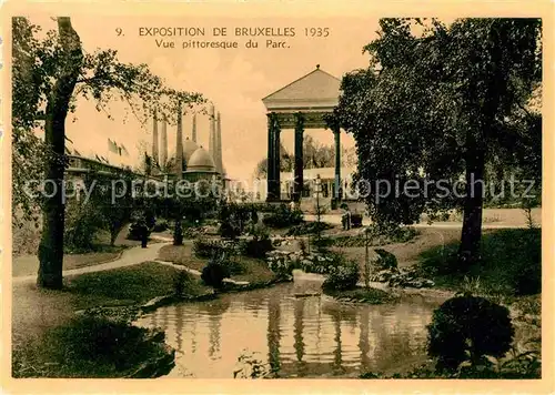 Exposition Internationale Bruxelles 1935 Vue pittoresque du Parc  Kat. Expositions