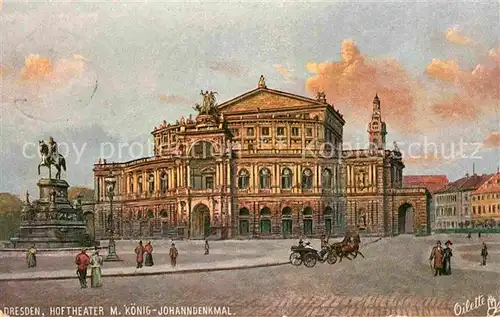 Verlag Tucks Oilette Nr. 174 B Dresden Hoftheater Koenig Johann Denkmal  Kat. Verlage
